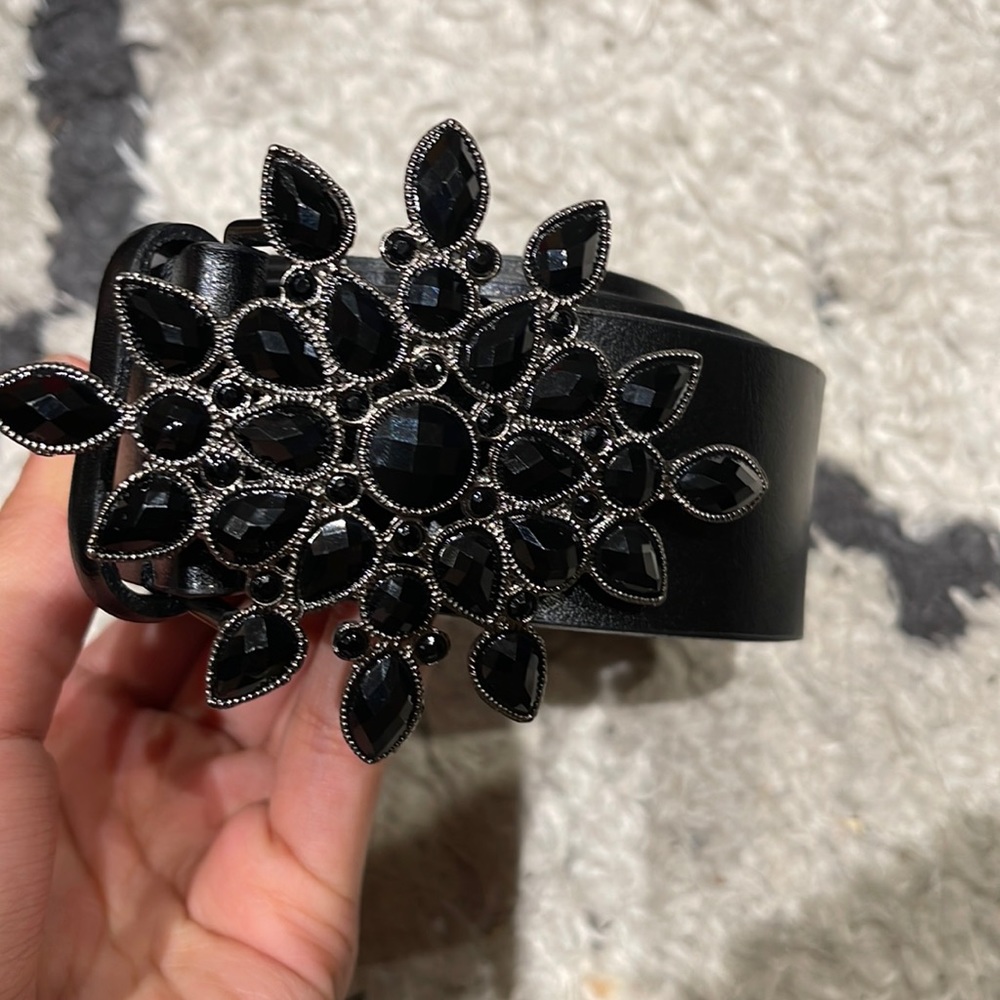 100% cow leather black belt